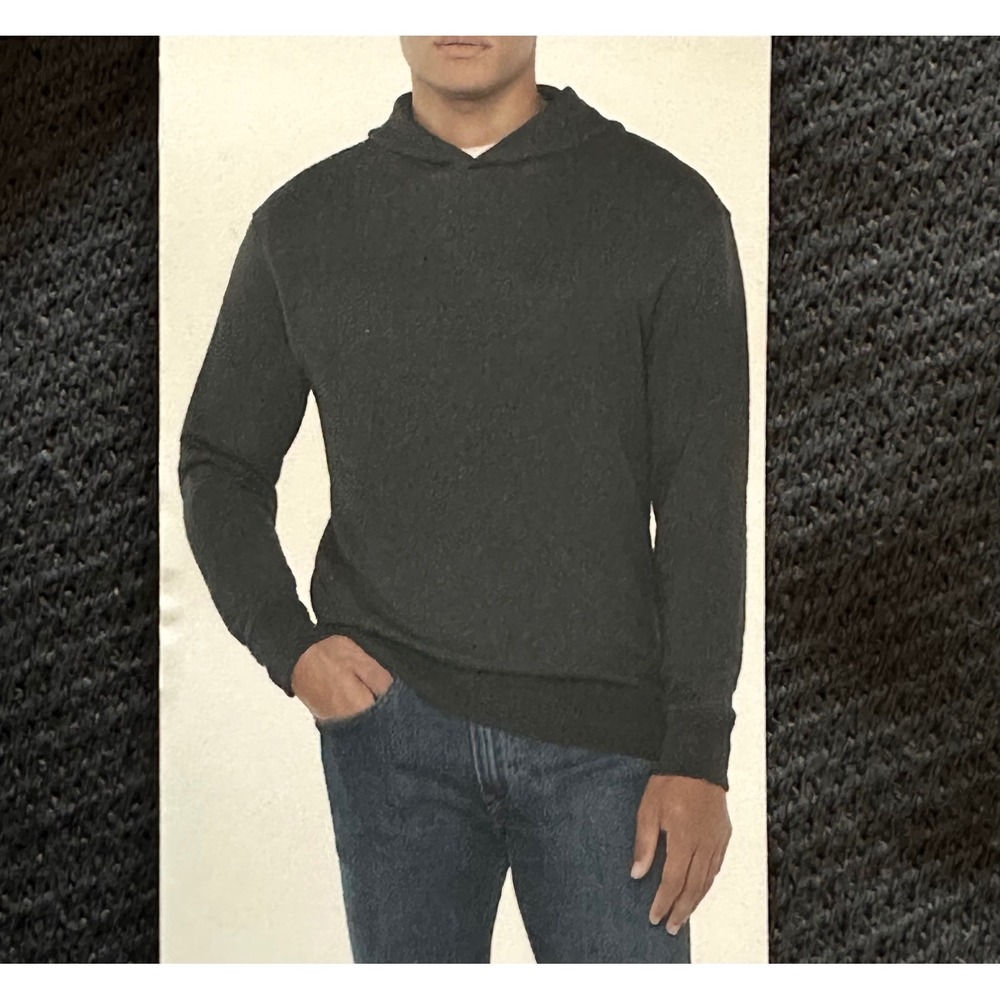 NEW, Gap Mens Textured Hoodie Charcoal Gray Long Sleeve Pullover XXL New 1897041